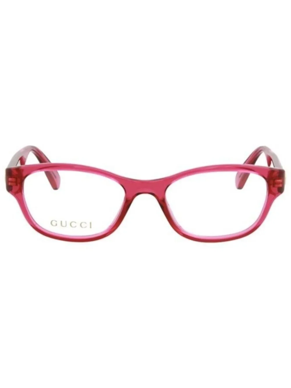 New Gucci Womens Square/Rectangle Pink Pink Transparent Fashion Designer Eyeglas